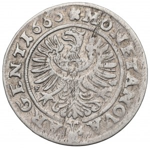 Sliezsko, vojvodstvo Legnicko-Brzeskie, Jerzy, 3 krajcary 1660, Brzeg