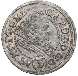 Schlesien, Duchy of Oels, Carl, 3 kreuzer 1615, Oels