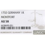 Německo, Montfort, 1 krajcar 1732 - NGC AU58