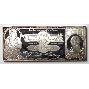 USA, Bar of 1,000 silver dollars - Pound of silver (498 kg)