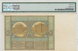 II RP, 50 Zloty 1925 A - PMG 45 - die seltenste erste Serie