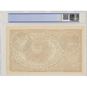 II RP, 1000 marek polskich 1919 ZO - PCGS 62 - numeracja wąska