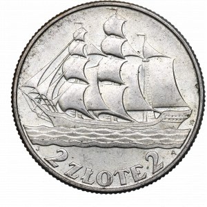 II RP, 2 zloty 1936 Nave a vela