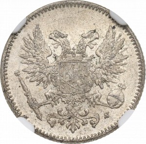 Finland under Russia, Postrevolutionary, 50 penniä 1917 S, Helsinki - NGC MS65