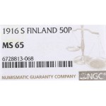 Rosyjska okupacja Finlandii, 50 pennia 1916 - NGC MS65