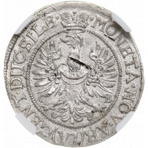 Silésie, Duché de Legnicko-Brzesko-Volov, Ludwika (régente), 6 krajcars 1673, Brzeg - NGC MS64