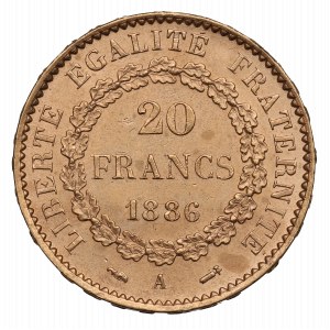 Francja, 20 franków 1886
