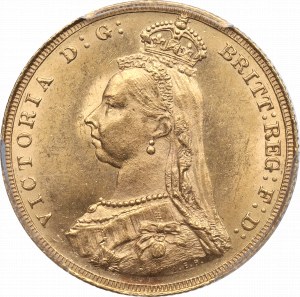 Veľká Británia, Victoria, suverén 1887 - PCGS MS64
