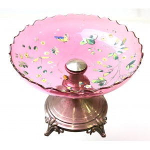 Europe, Silver platter with hand-painted plate