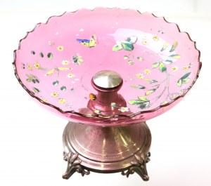 Europe, Silver platter with hand-painted plate