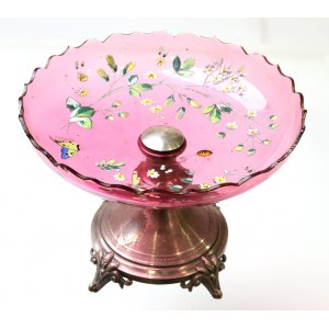 Europe, Silver platter with hand-painted plate