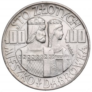 Volksrepublik Polen, 100 Zloty 1966 Mieszko i Dąbrówka - Trial Silber