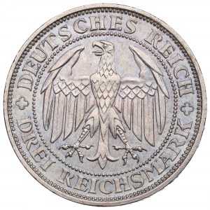 Niemcy, Republika Weimarska, 3 marki 1929 E, Drezno - 1000 lecie Miśni