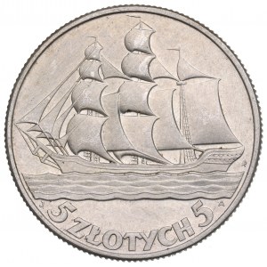 II RP, 5 Zloty 1936 Segelschiff