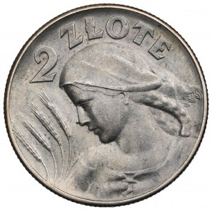 II RP, 2 złote 1925 (bez kropki), Filadelfia Kobieta i kłosy