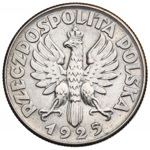 II RP, 2 zlotys 1925 (sans point), Philadelphie Femme et oreilles