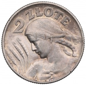 II RP, 2 zloty 1925 (con punto), orecchie da donna di Londra
