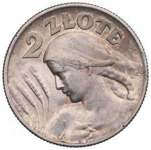 II RP, 2 zloty 1925 (con punto), orecchie da donna di Londra