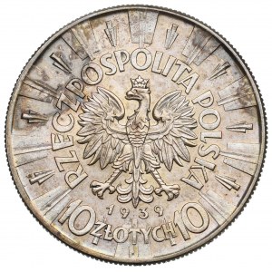 Deuxième République, 10 zlotys 1939 Pilsudski