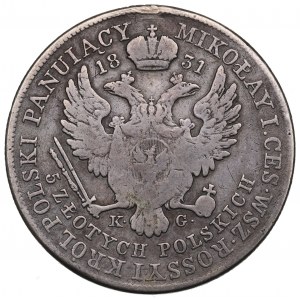 Poľské kráľovstvo, Mikuláš I., 5 zlotých 1831 KG Varšava