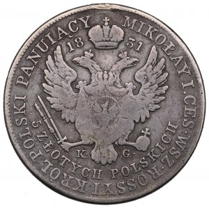 Poľské kráľovstvo, Mikuláš I., 5 zlotých 1831 KG Varšava