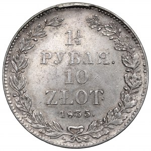 Ruské delenie, Mikuláš I., 1-1/2 rubľa=10 zlotých 1835 НГ, Sankt Peterburg
