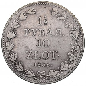Ruské rozdělení, Mikuláš I., 1-1/2 rublu=10 zlotých 1836 MW, Varšava