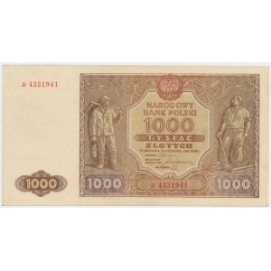 PRL, 1000 złotych 1946 D