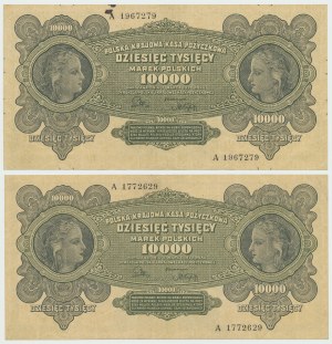 II RP, 10.000 marek polskich 1923 A - zestaw 2 egzemplarze
