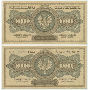 II RP, 10.000 polnische Mark 1923 A - Satz von 2 Exemplaren
