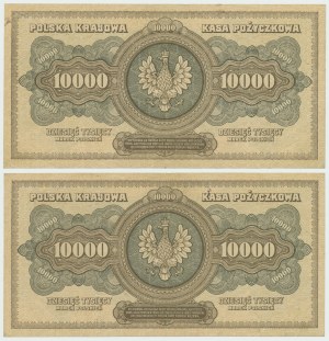II RP, 10 000 marks polonais 1923 A - ensemble de 2 exemplaires