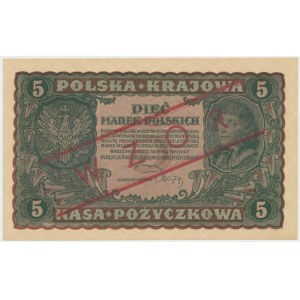 II RP, 5 polnische Marken 1919 II SERIE CX - MODELL