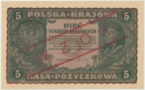 II RP, 5 polských značek 1919 II ŘADA CX - MODEL