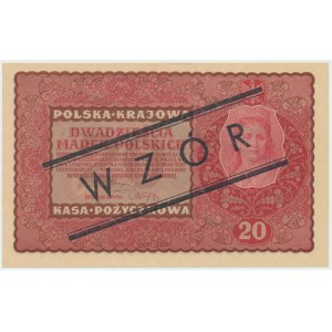 II RP, 20 polnische Marken 1919 II Serie EO MODELL