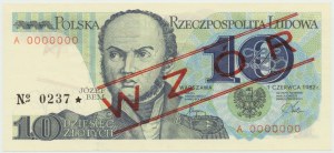 PRL, 10 złotych 1982 A - WZÓR No. 0237
