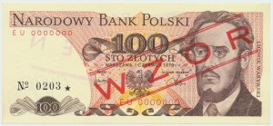 PRL, 100 złotych 1979 EU - WZÓR No. 0203