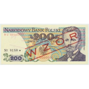 PRL, 200 złotych 1982 BU - WZÓR No. 0180