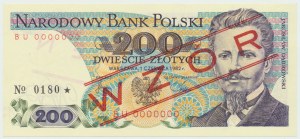 PRL, 200 zloty 1982 BU - MODÈLE No. 0180