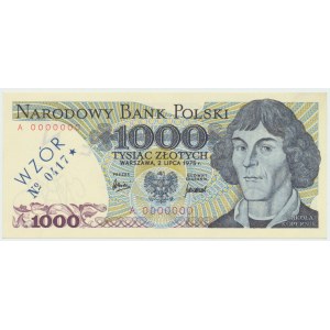 PRL, 1000 złotych 1975 A - WZÓR No. 0417