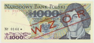 PRL, 1000 Zloty 1982 DC - MODELL Nr. 0144