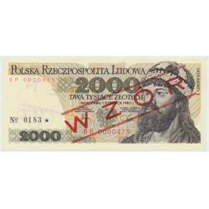 PRL, 2000 zloty 1982 BP - MODÈLE N° 0183