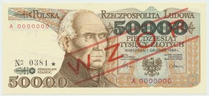 People's Republic of Poland, 50,000 zloty 1989 A - MODEL No. 0381