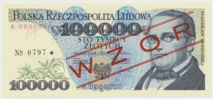 Poľská ľudová republika, 100 000 zlotých 1990 A - MODEL č. 0797