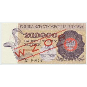 Repubblica Popolare di Polonia, 200.000 zloty 1989 MODELLO N. 0404