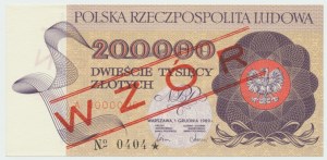 Poľská ľudová republika, 200 000 zlotých 1989 MODEL č. 0404