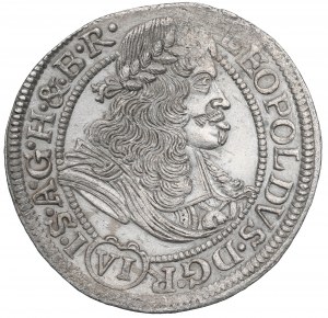 Slesia sotto il dominio asburgico, Leopoldo I, 6 krajcars 1674, Wrocław