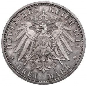 Deutschland, Anhalt, 3 Mark 1914 A