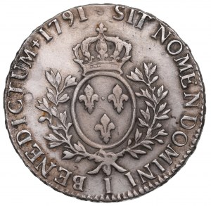 France, Ludovic XVI, Ecu 1791, Limoges