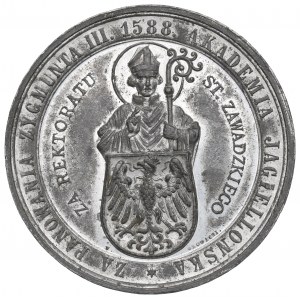 Pologne, médaille 300e anniversaire de la fondation du gymnase Sainte-Anne à Cracovie, 1888