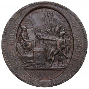 Francúzsko, medaila (5 solov) Monneron Freres 1792